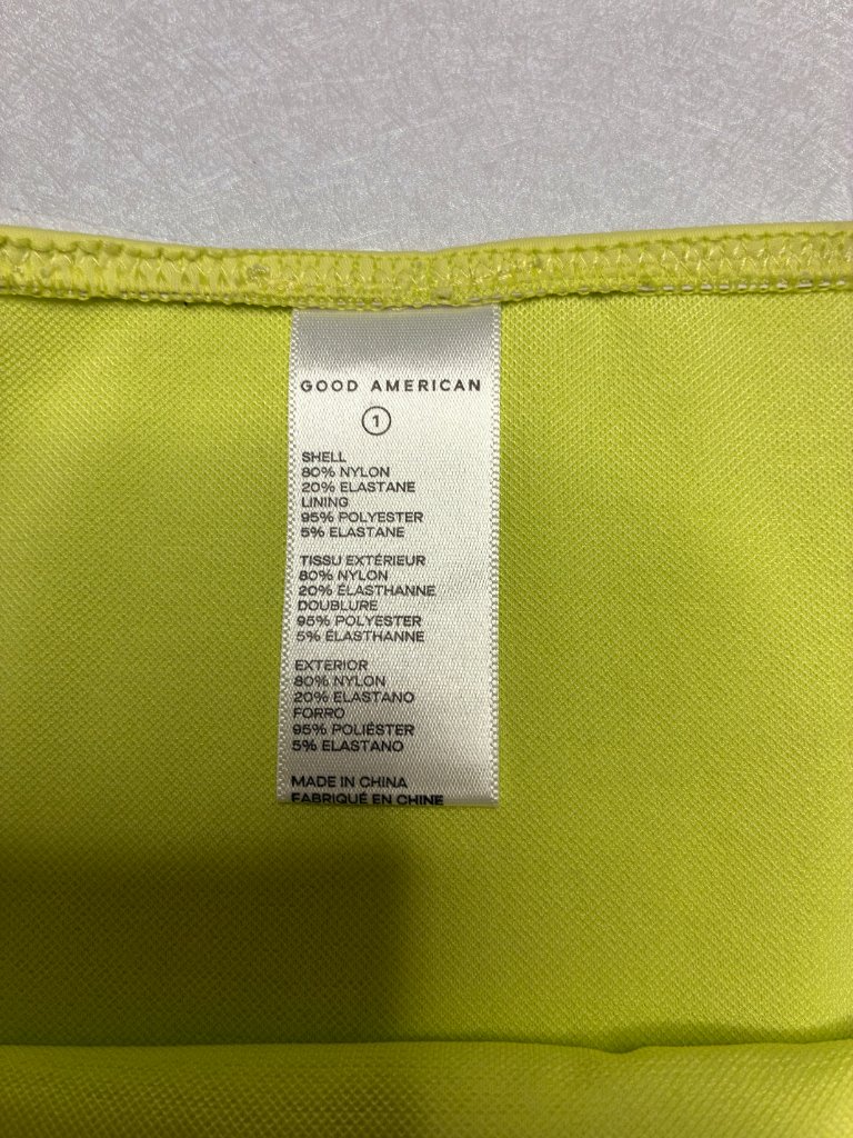 Good American High Waist Bikini Bottom Sz. 1 Neon Green Yellow — image 3 of 4